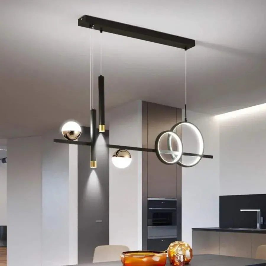 Lustra LED suspendata cu telecomanda DAMARA 55W, lumina Rece/Calda/Neutra, Dimabila, Negru, Inaltime Reglabila [1]