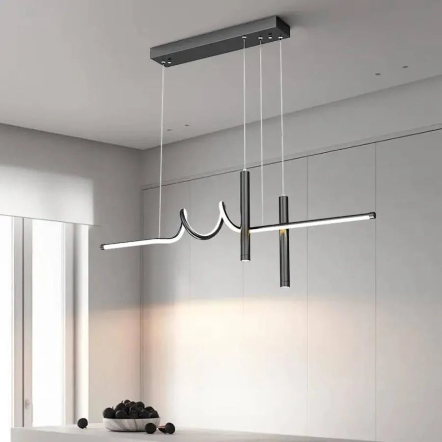 Lustra LED suspendata cu telecomanda DANNA 35W, lumina Rece/Calda/Neutra, Dimabila, Negru, Inaltime Reglabila [1]