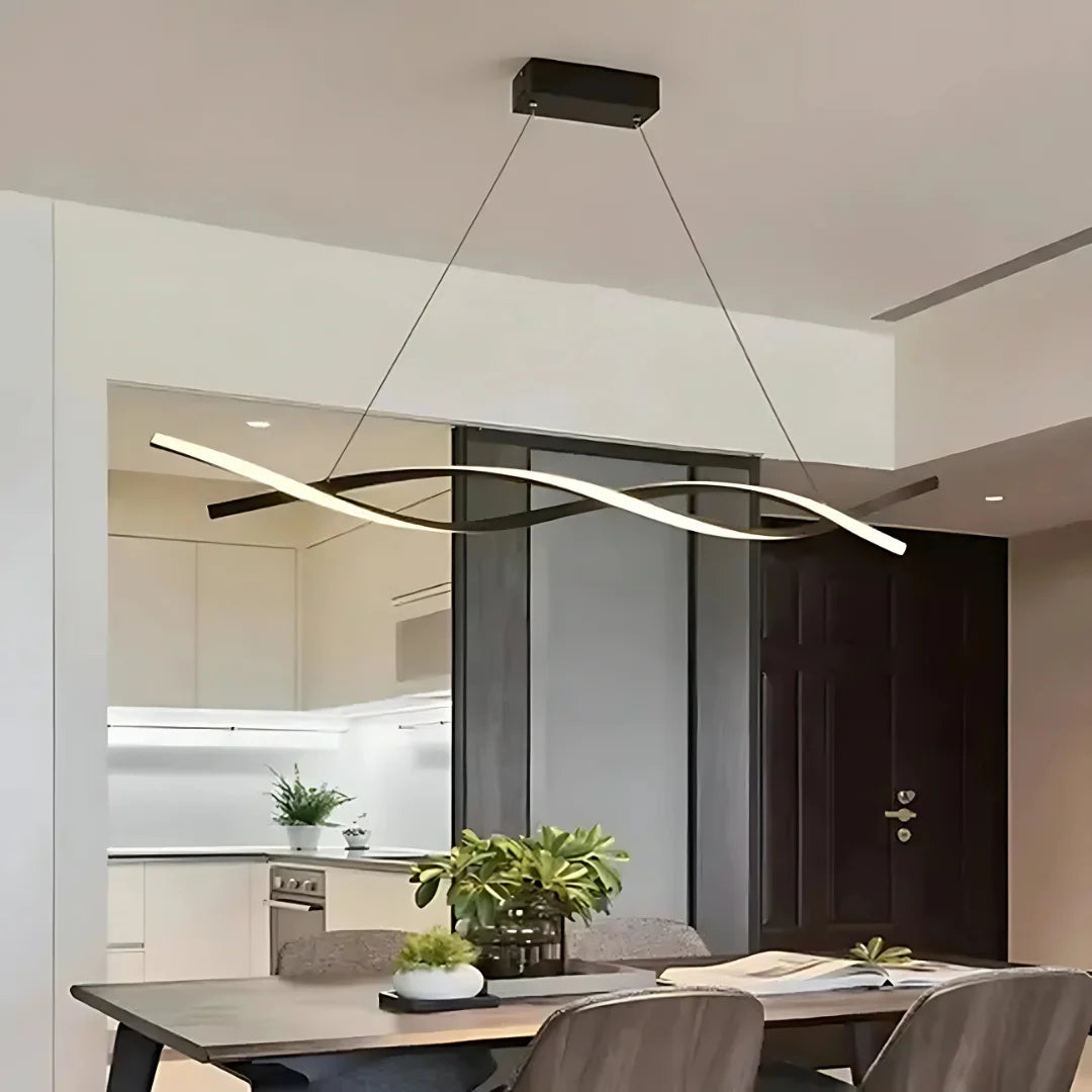 Lustra LED suspendata cu telecomanda FLUX 80W, lumina Rece/Calda/Neutra, Dimabila, Negru, Inaltime Reglabila [1]