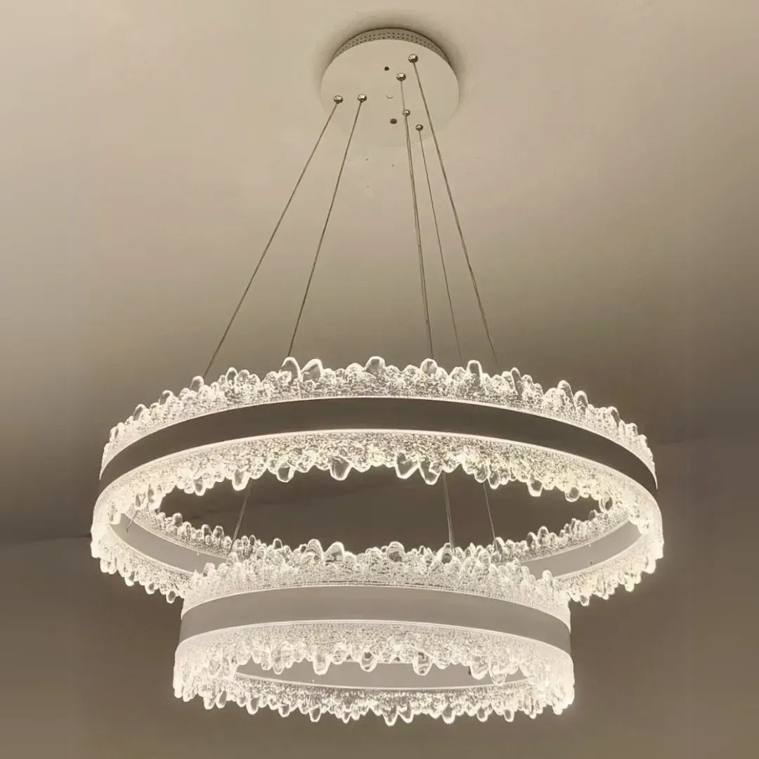 Lustra LED suspendata cu Telecomanda FOSCO Duo 126W, lumina Rece/Calda/Neutra, Dimabila,Inaltime Reglabila, Auriu [1]
