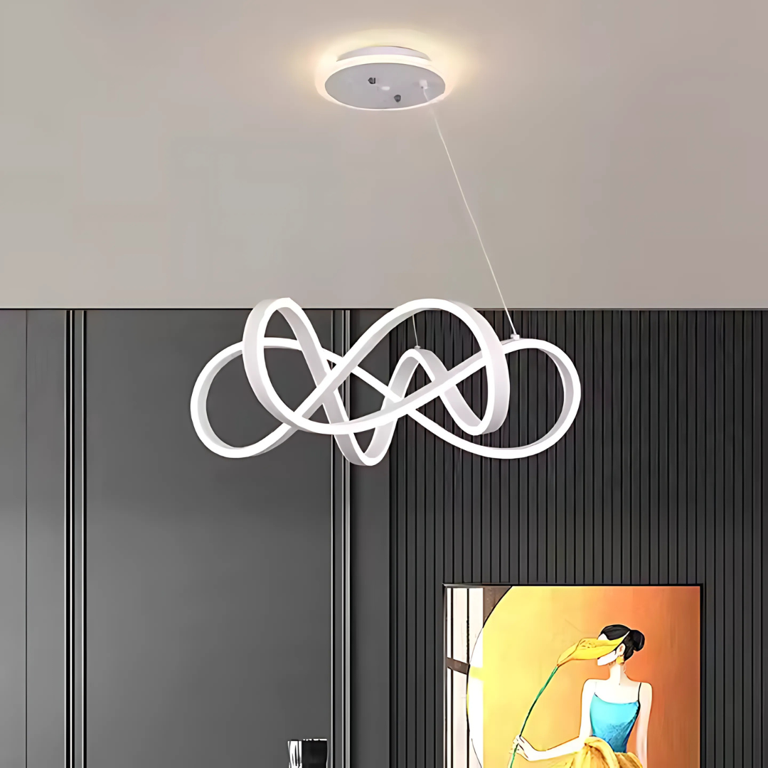 Lustra LED suspendata cu telecomanda INFINITY HALO 138W, lumina Rece/Calda/Neutra, Dimabila, Alb, Inaltime Reglabila [3]