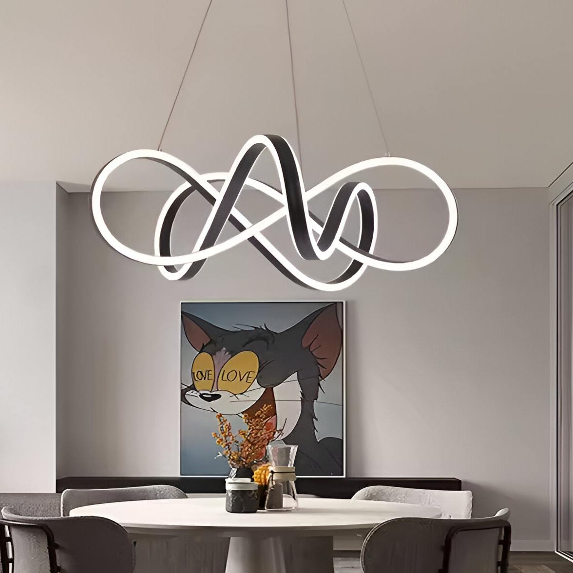 Lustra LED suspendata cu telecomanda INFINITY HALO 138W, lumina Rece/Calda/Neutra, Dimabila, Negru, Inaltime Reglabila [3]