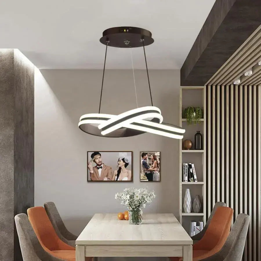 Lustra LED suspendata cu telecomanda INFINITY LOOP 92W, lumina Rece/Calda/Neutra, Dimabila, Negru, Inaltime Reglabila [2]