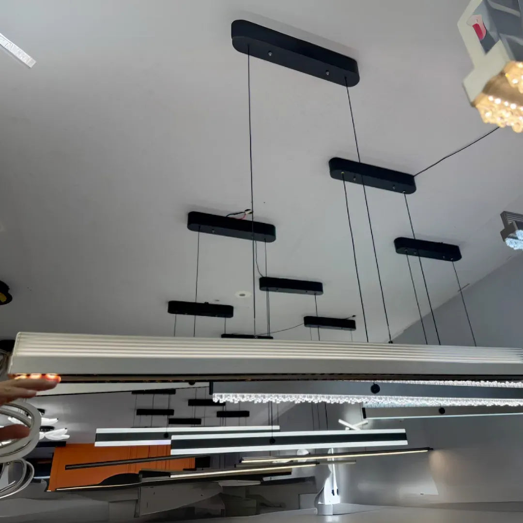 Lustra LED suspendata cu Telecomanda MARISTELLA 36W, lumina Rece/Calda/Neutra, Dimabila,Inaltime Reglabila, Negru [1]
