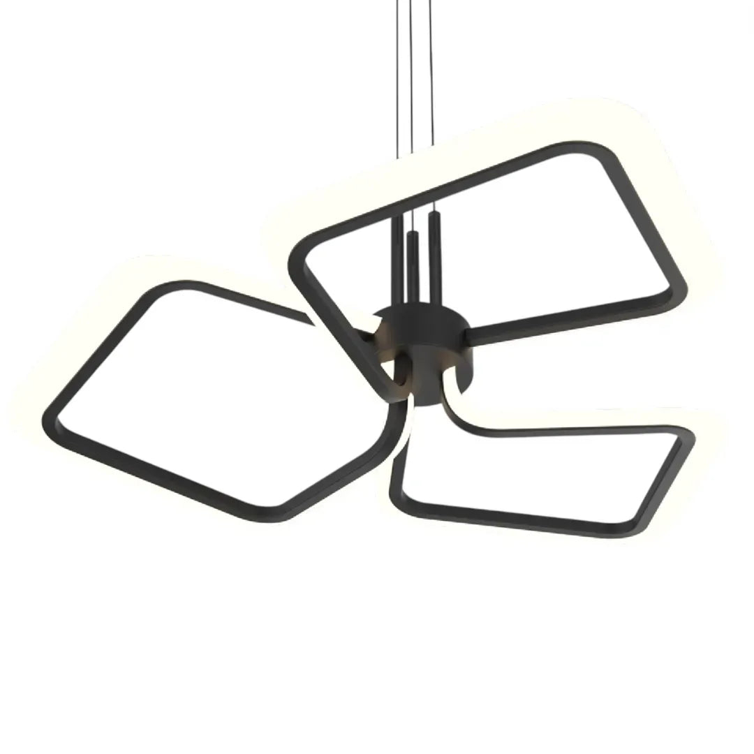 Lustra LED suspendata cu Telecomanda RIMINI 51W, 3 Patrate, lumina Rece/Calda/Neutra, Dimabila, Negru [2]