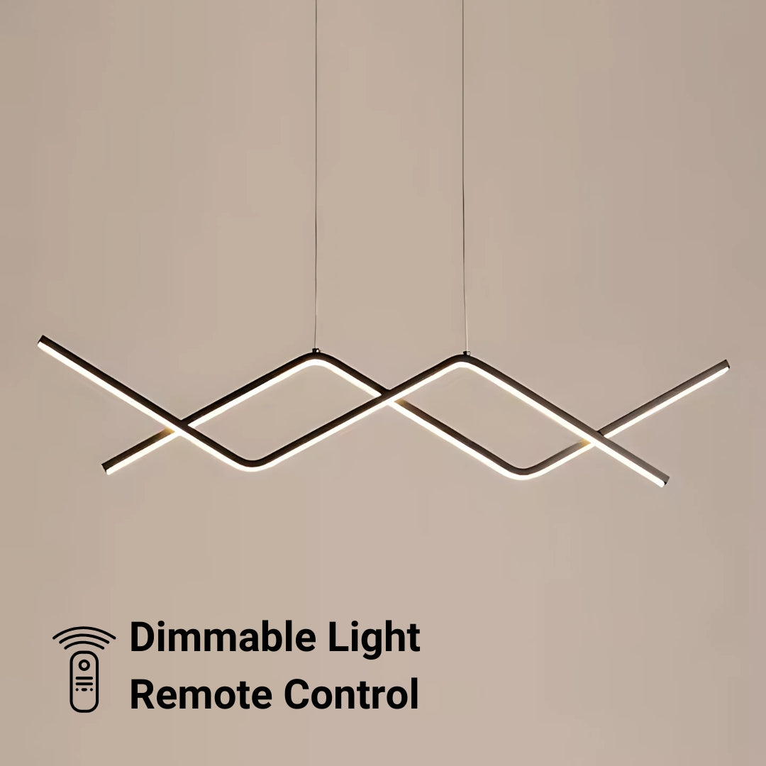 Lustra LED suspendata cu telecomanda ZIGZAG 48W, lumina Rece/Calda/Neutra, Dimabila, Negru, Inaltime Reglabila [3]
