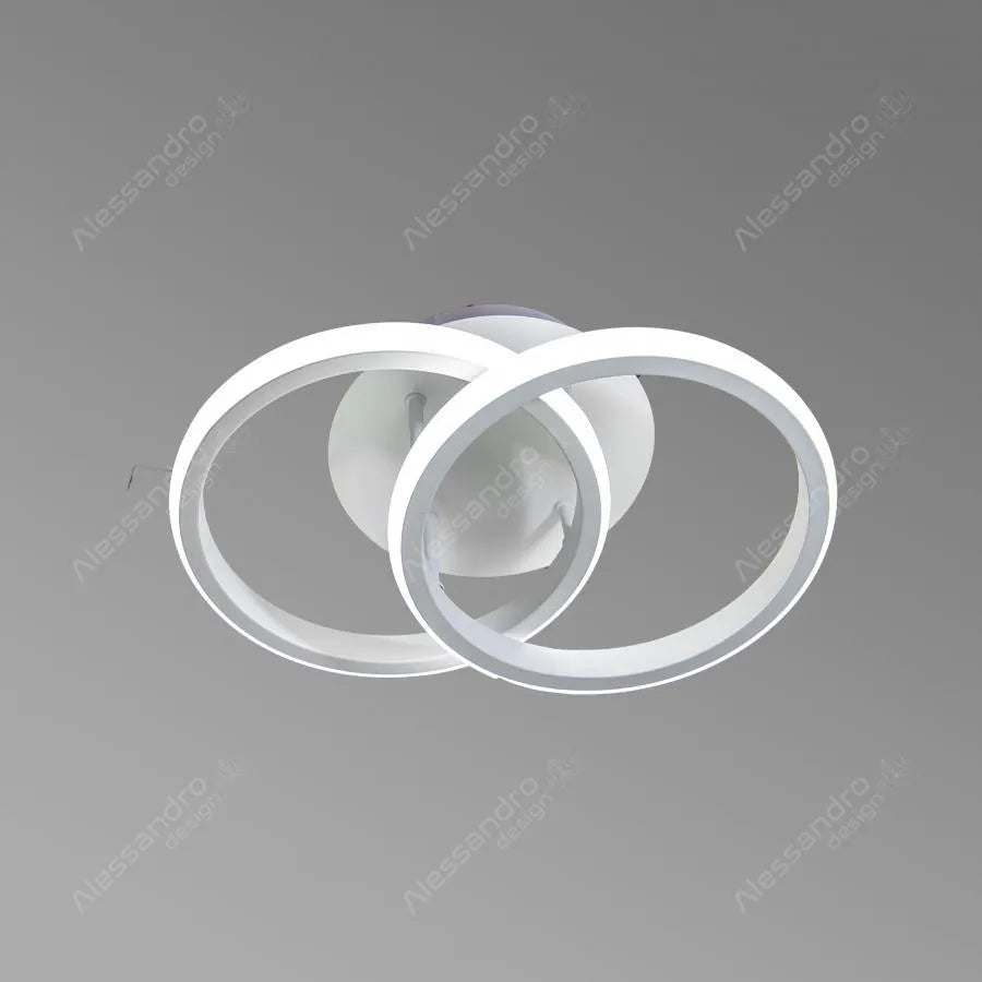 Lustra LED VERTEX CIRCULA 24W, 2 Cercuri, lumina Rece/Calda/Neutra, Alb [3]