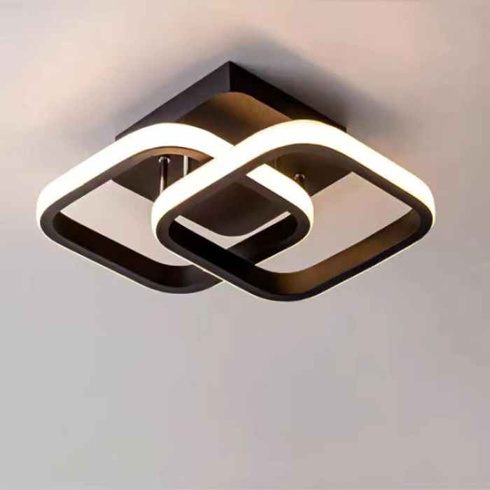 Lustra LED MEC Design Aura Twin Geometry, 24W, 2 Module Rombice, 3 Tipuri de Lumină, Negru [2]