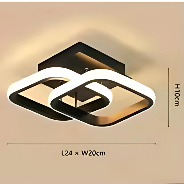 Lustra LED MEC Design Aura Twin Geometry, 24W, 2 Module Rombice, 3 Tipuri de Lumină, Negru [4]
