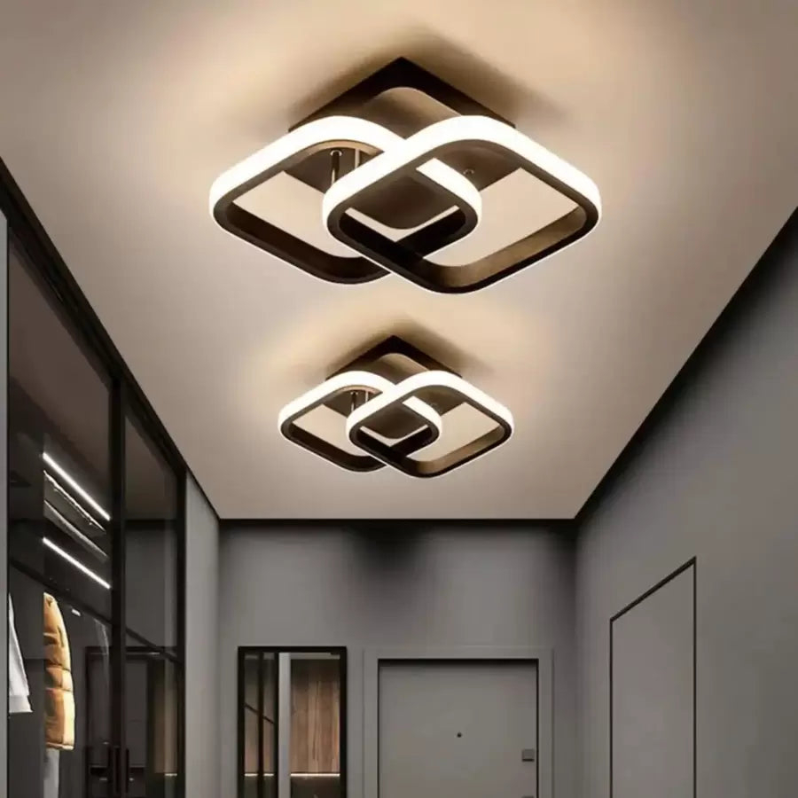 Lustra LED VERTEX Matrix Romburi Suprapuse, 11W, 2 Romburi, Lumina Rece/Calda/Neutra, Negru [1]