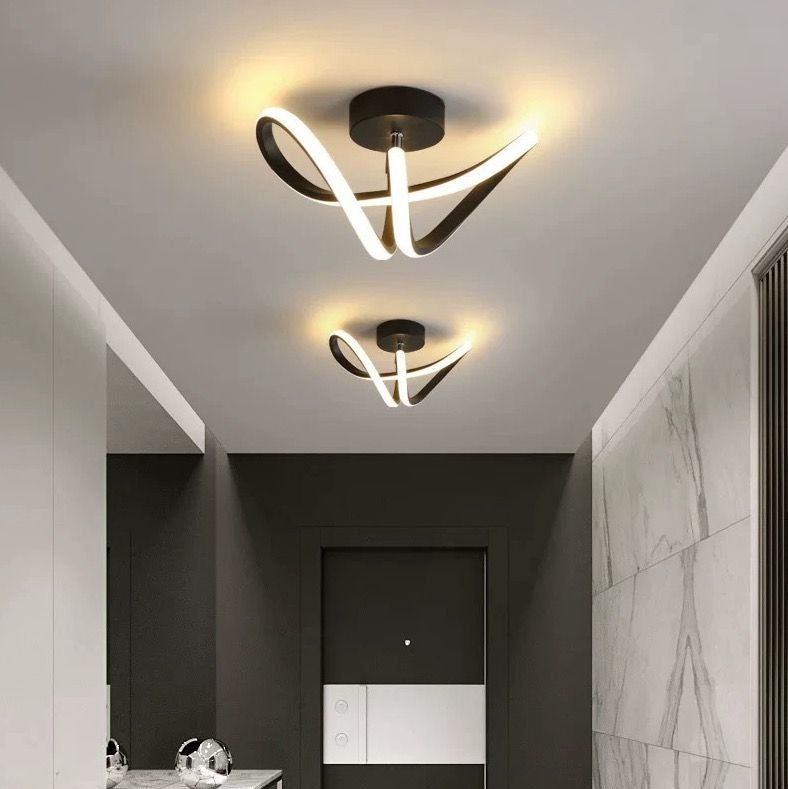 Lustra LED VERTEX Pulse, 24W, Ondulata, Lumina Rece/Calda/Neutra, Negru [1]