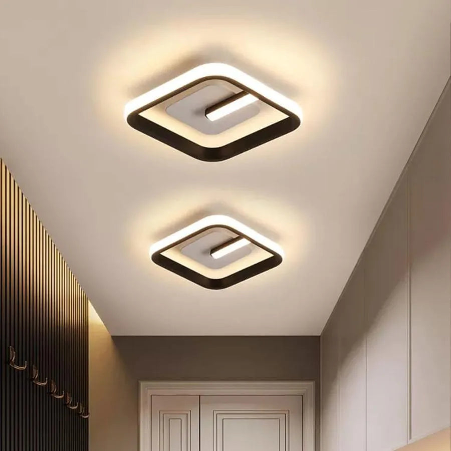 Lustra LED VICTORIA 19W, Patrata, lumina Rece/Calda/Neutra, Negru Alb [2]