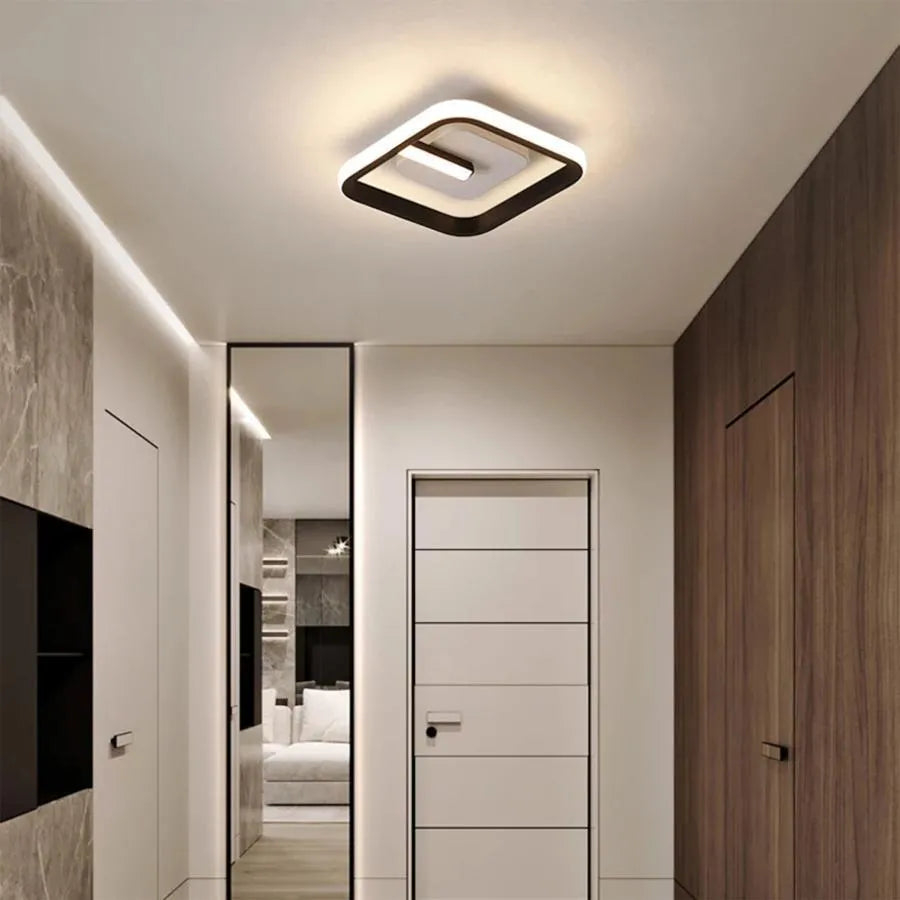 Lustra LED VICTORIA 19W, Patrata, lumina Rece/Calda/Neutra, Negru Alb [1]