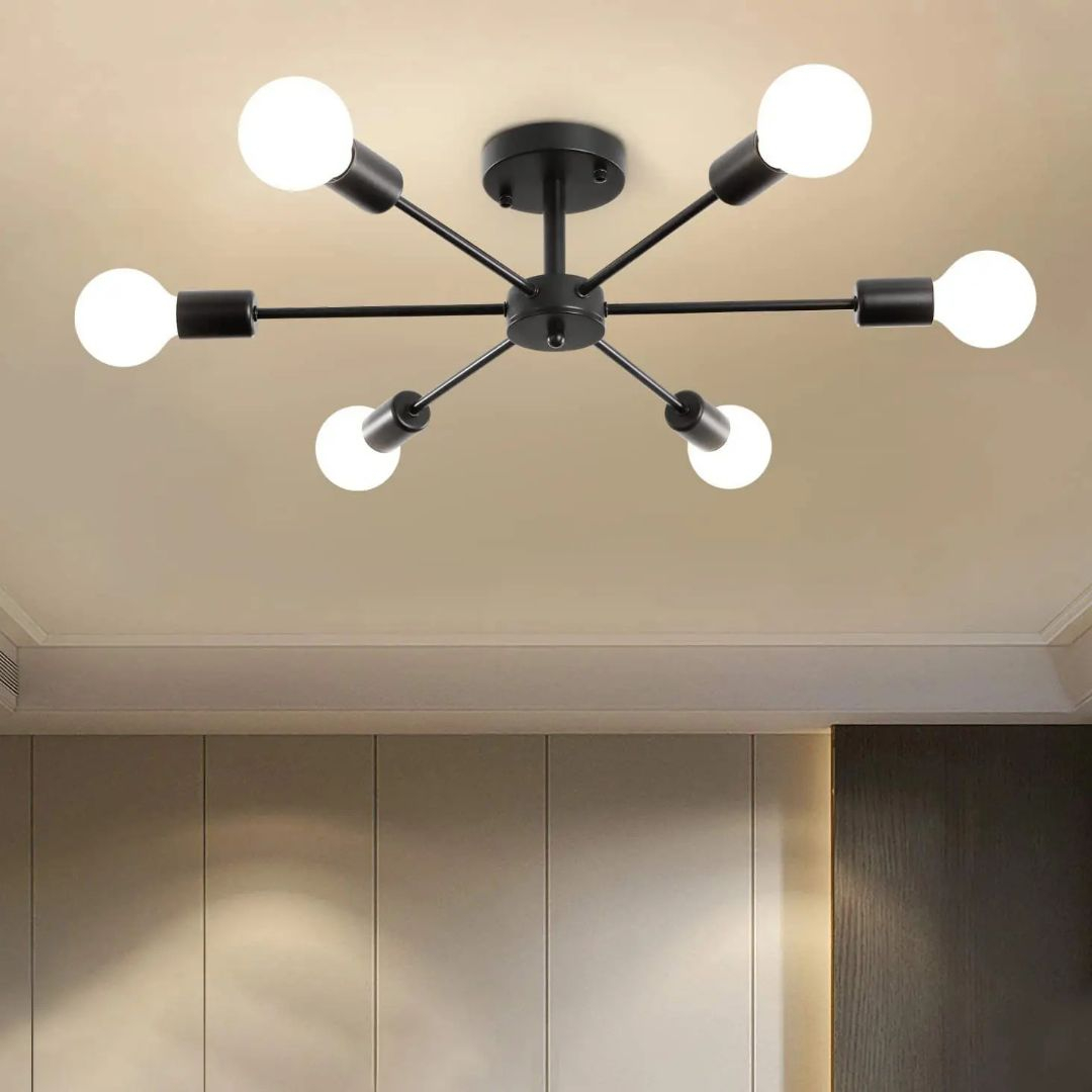 Lustra STAR 6XE27 Negru – Design Industrial Modern [5]