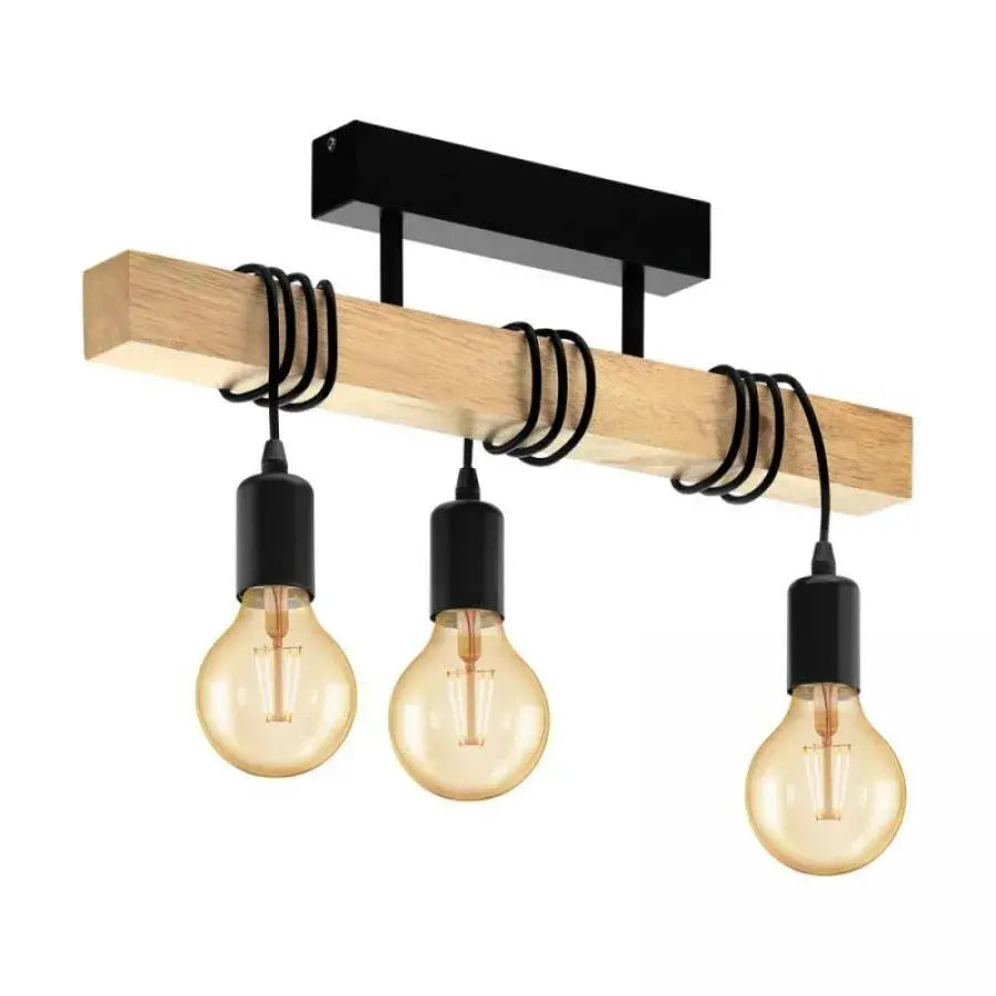Lustra Timber Trio, 3xE27, Negru, Lemn [2]