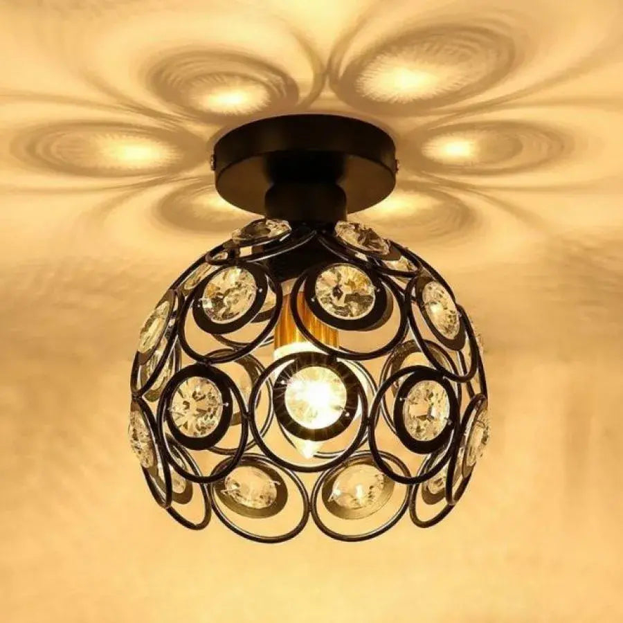 Lustra Vera, 1*E27, Negru, Metal si Cristal [2]