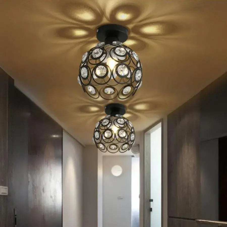 Lustra Vera, 1*E27, Negru, Metal si Cristal [4]
