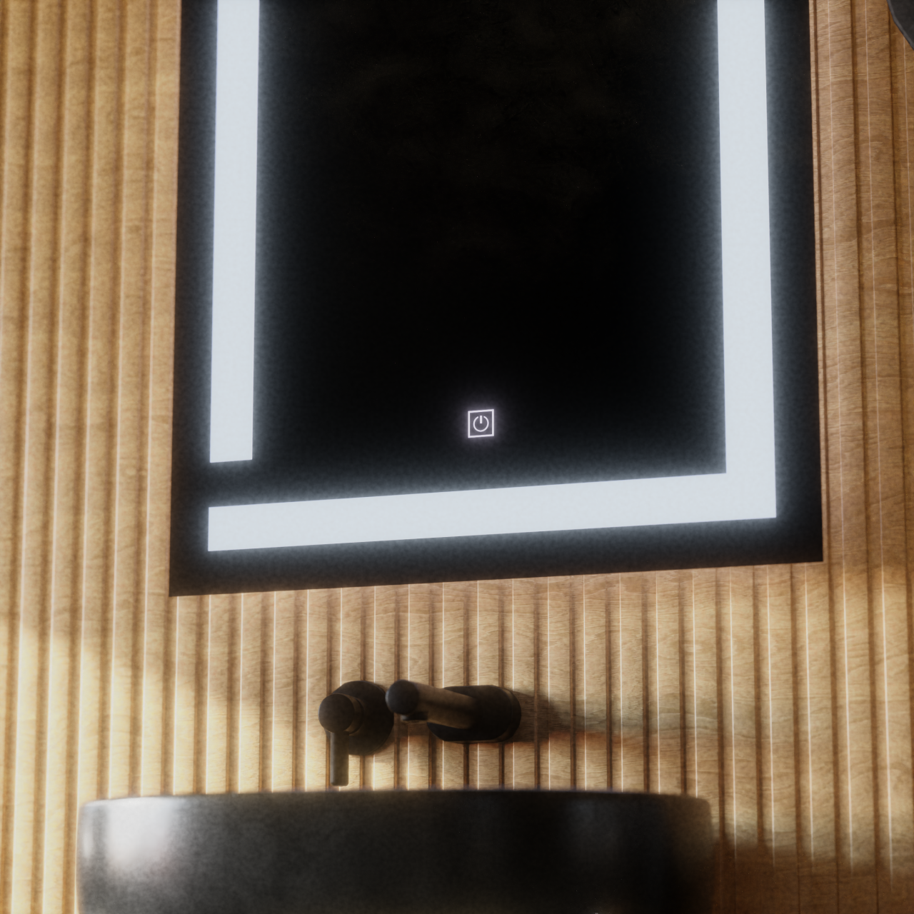 Oglinda LED dreptunghiulara 60x80 cm touch cu lumina rece 6000K [2]