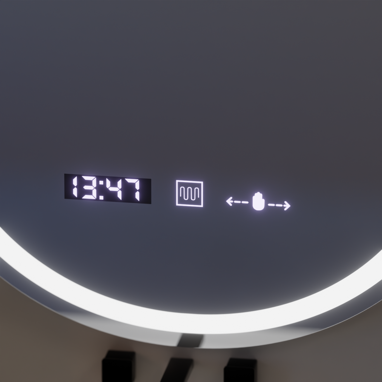 Oglinda LED Ovala, 50x80cm, Eminence MotionGlow Marcello, Sistem Dezaburire, Ceas & Termometru, Dimabila [2]