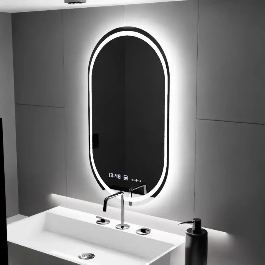 Oglinda LED Ovala, 60x80cm, Eminence MotionGlow Marcello, Sistem Dezaburire, Ceas & Termometru, Dimabila [1]