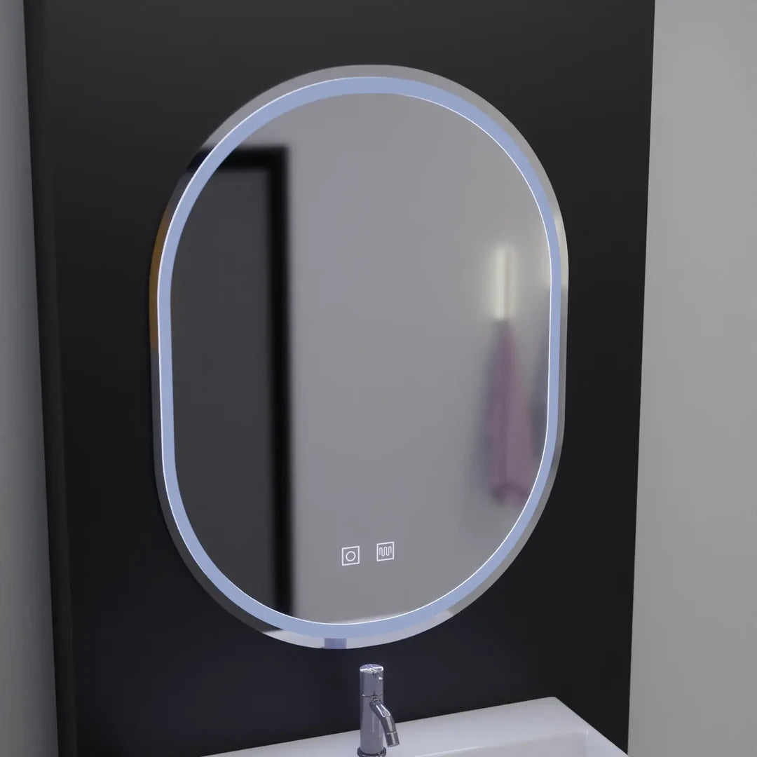 Oglinda LED Ovala, 60x80cm, Velara Touch, Sistem Dezaburire, Dimabila [2]