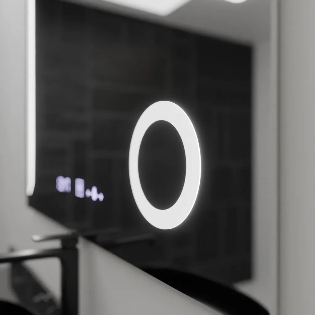 Oglinda LED Rectangulara, 100x80cm, Precision MotionGlow Marcello, Sistem Dezaburire, Ceas & Termometru, Lupa Cosmetica, Dimabila [4]