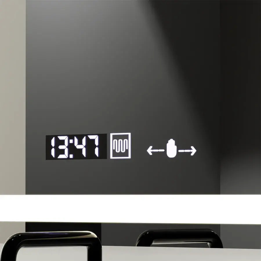 Oglinda LED Rectangulara, 120X70cm, Radiante Senzor MotionGlow Marcello, Sistem Dezaburire, Ceas & Termometru, Dimabila [2]
