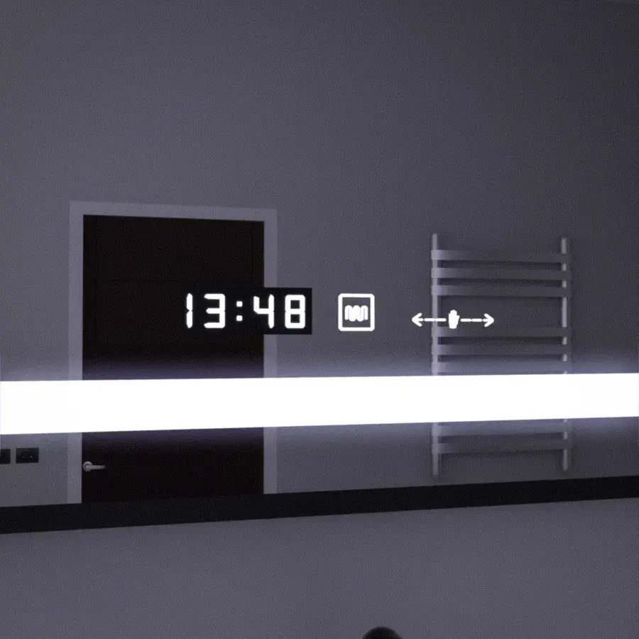 Oglinda LED Rectangulara, 120x80cm, Senzor MotionGlow Marcello, Sistem Dezaburire, Ceas & Termometru, Lupa Cosmetica, Dimabila [3]