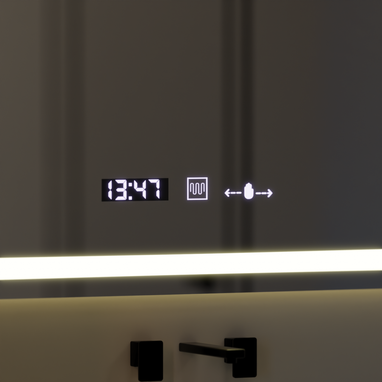 Oglinda LED Rectangulara 120x80cm Verite MotionGlow Marcello, Sistem Dezaburire, Ceas & Termometru, Dimabila [2]