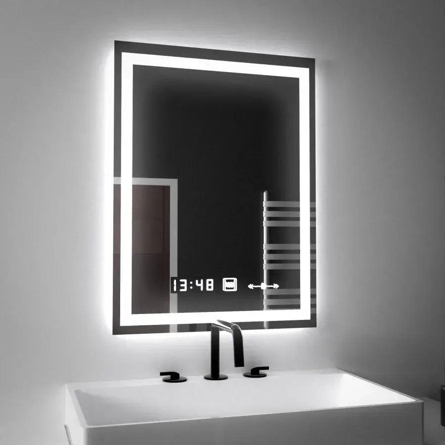 Oglinda LED Rectangulara, 45x60cm, Verite MotionGlow Marcello, Sistem Dezaburire, Ceas & Termometru, Dimabila [3]