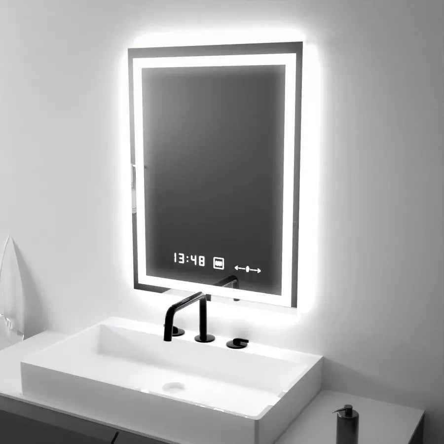 Oglinda LED Rectangulara, 45x60cm, Verite MotionGlow Marcello, Sistem Dezaburire, Ceas & Termometru, Dimabila [1]