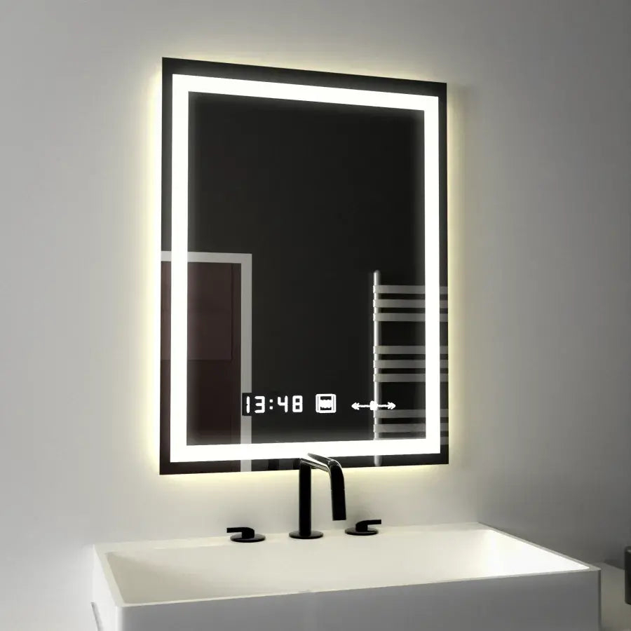 Oglinda LED Rectangulara, 45x60cm, Verite MotionGlow Marcello, Sistem Dezaburire, Ceas & Termometru, Dimabila [2]