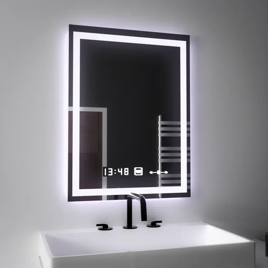 Oglinda LED Rectangulara, 45x60cm, Verite MotionGlow Marcello, Sistem Dezaburire, Ceas & Termometru, Dimabila [4]