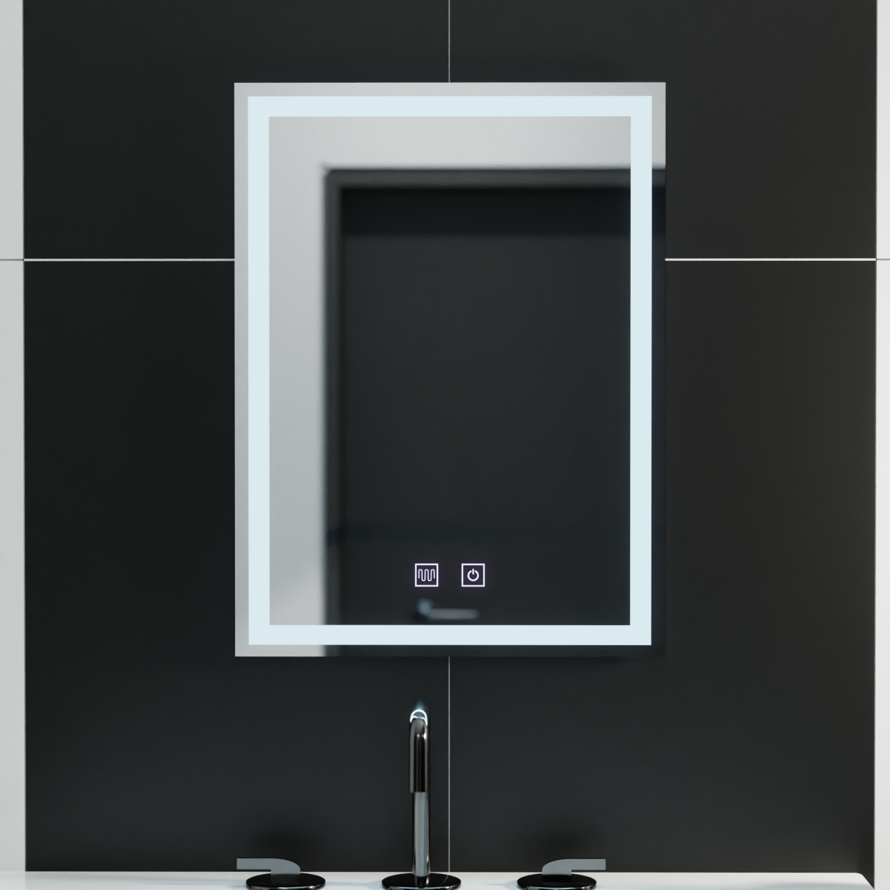 Oglinda LED Rectangulara, 60x80cm, Nox Touch, Sistem Dezaburire, Dimabila [1]