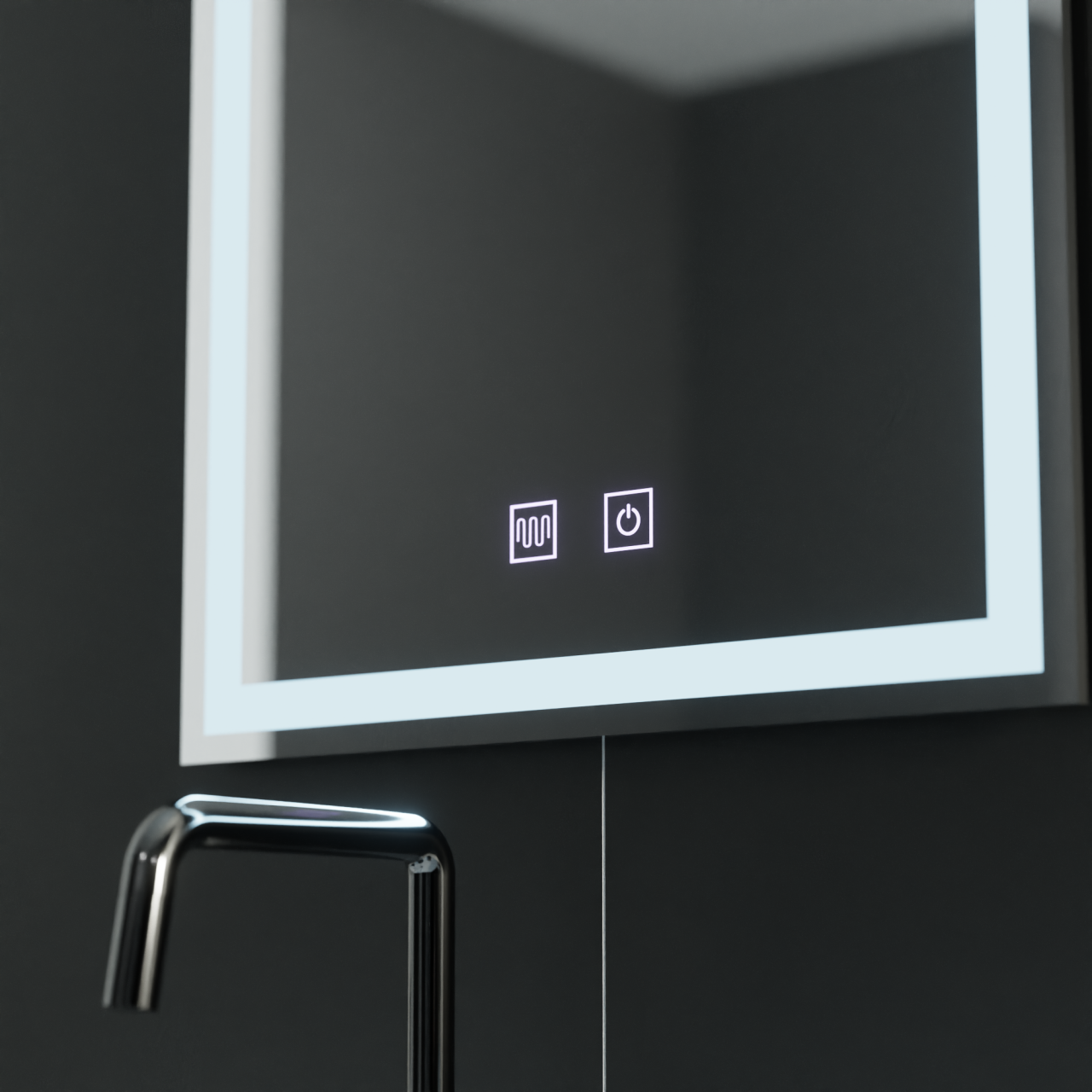 Oglinda LED Rectangulara, 60x80cm, Nox Touch, Sistem Dezaburire, Dimabila [2]