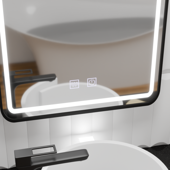 Oglinda LED dreptunghiulara 60x80 cm, Touch si sistem dezaburire [4]