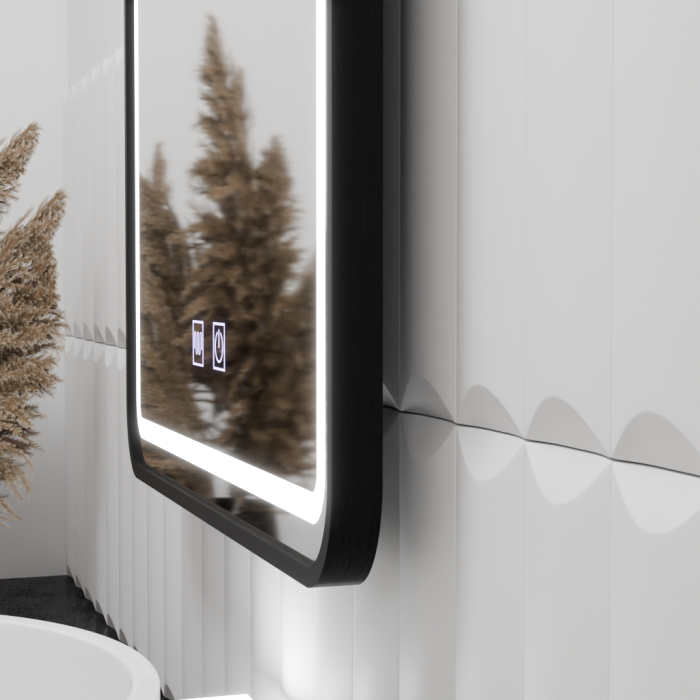 Oglinda LED dreptunghiulara 60x80 cm, Touch si sistem dezaburire [2]
