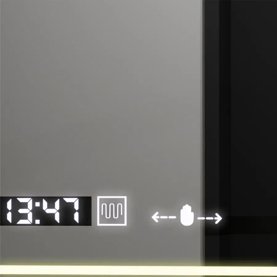 Oglinda LED Rectangulara, 60x80cm, Venezia Senzor MotionGlow Marcello, Sistem Dezaburire, Ceas & Termometru, Dimabila [2]