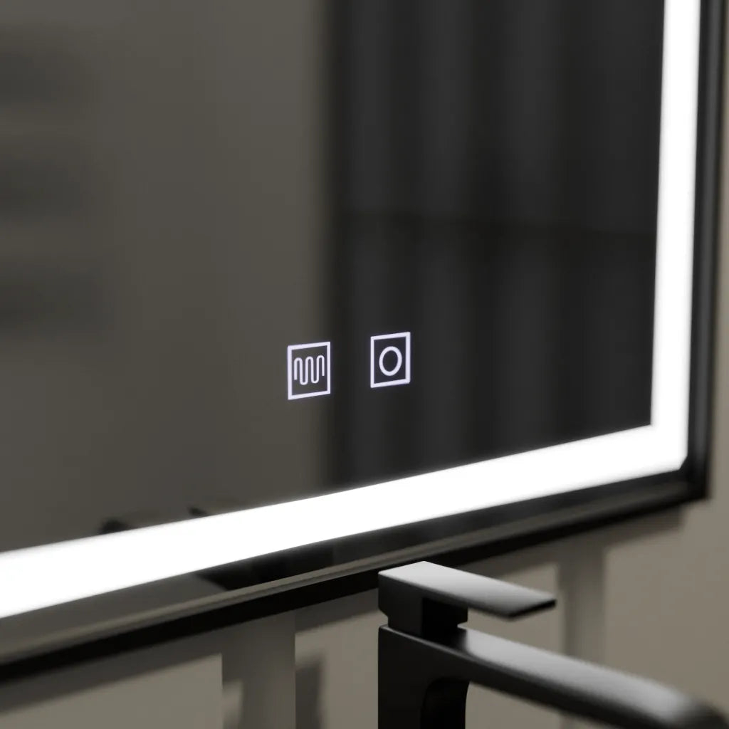 Oglinda LED Rectangulara 60x90cm Edge LUMINOUS Touch Sistem Dezaburire, Rama Neagra [2]