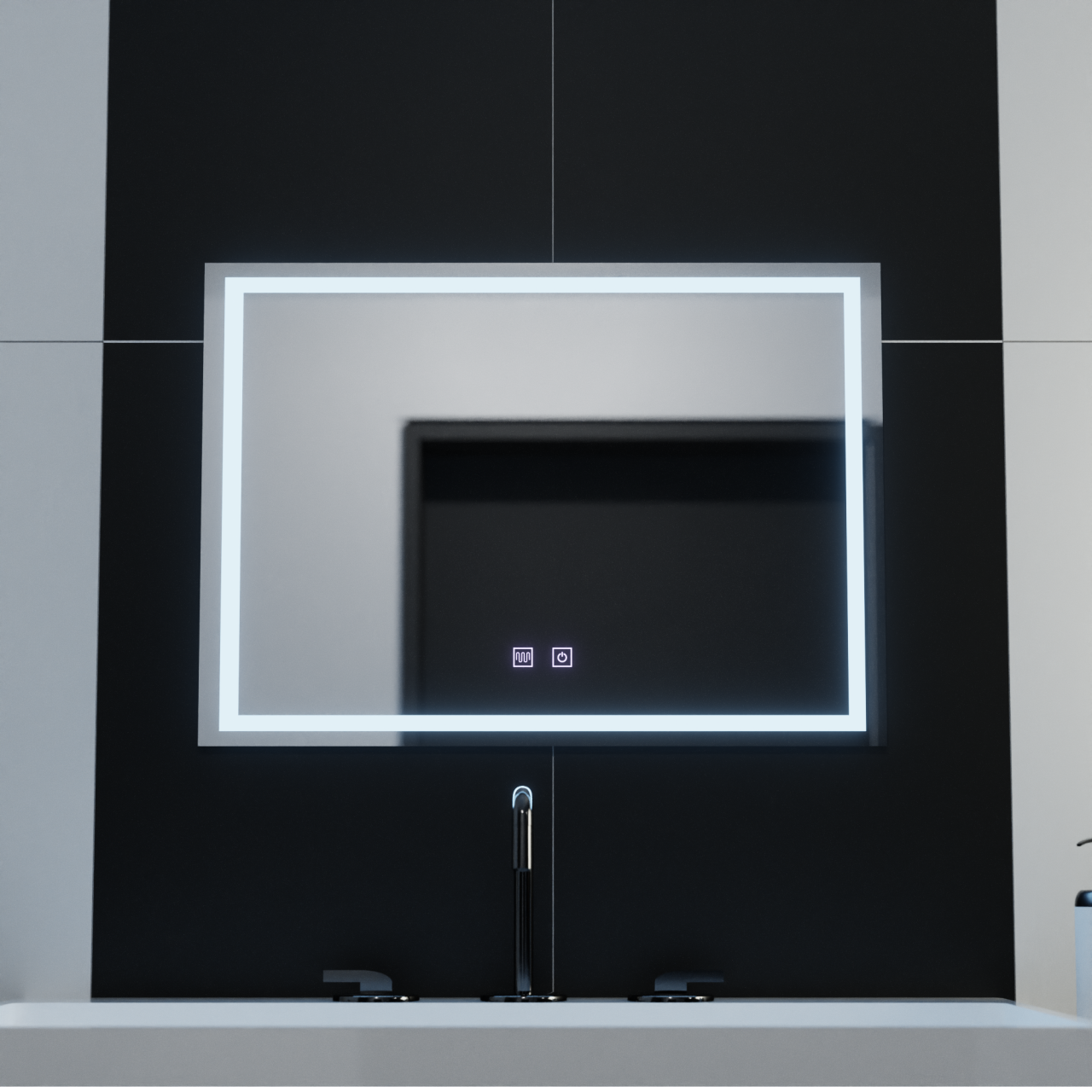 Oglinda LED Rectangulara, 70x50cm, Umbria Touch , Sistem Dezaburire, Dimabila [3]