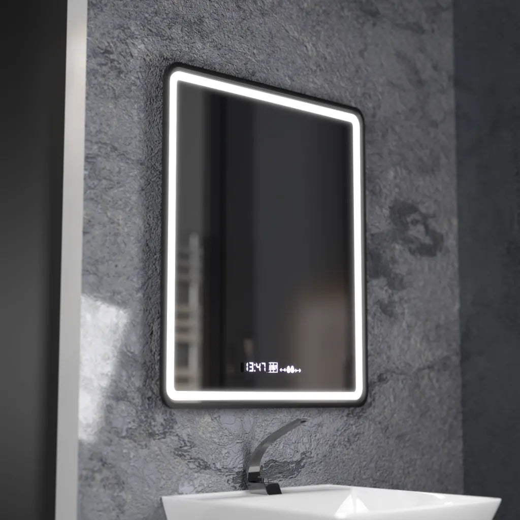 Oglinda LED Rectangulara, 75x90cm, Favola MotionGlow Marcello, Sistem Dezaburire, Ceas & Termometru, Dimabila [1]