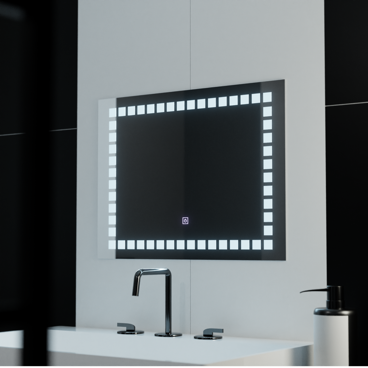 Oglinda LED Rectangulara, 80x60cm, Grid Light Basic Touch [1]