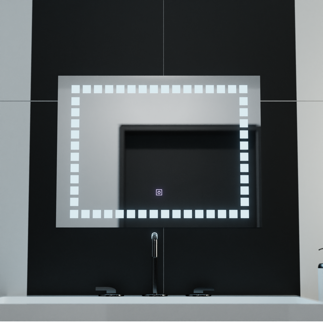 Oglinda LED Rectangulara, 80x60cm, Grid Light Basic Touch [4]