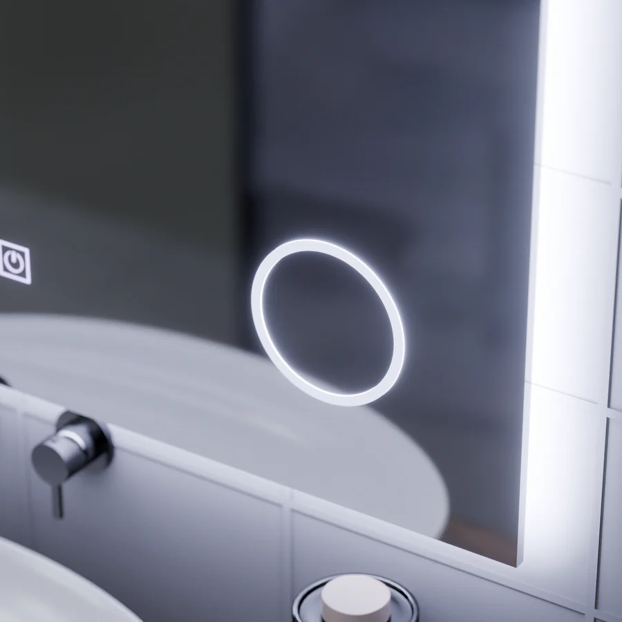 Oglinda LED baie 80x60 cm cu control touch, claritate fara abur si lumina rece [5]