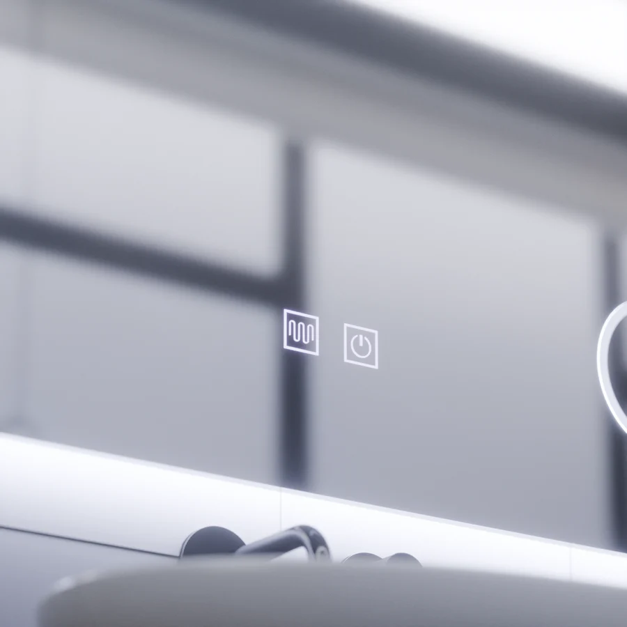 Oglinda LED baie 80x60 cm cu control touch, claritate fara abur si lumina rece [4]