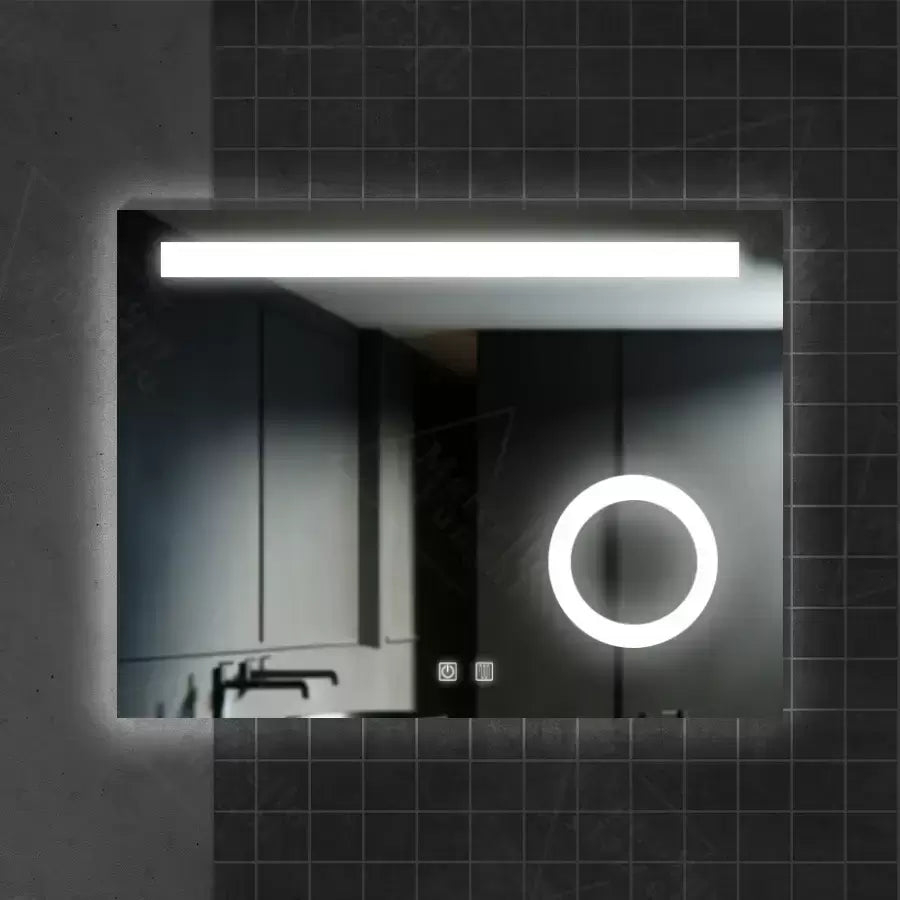 Oglinda LED Rectangulara, 80x60cm, Piano Touch, Sistem Dezaburire, Dimabila [1]