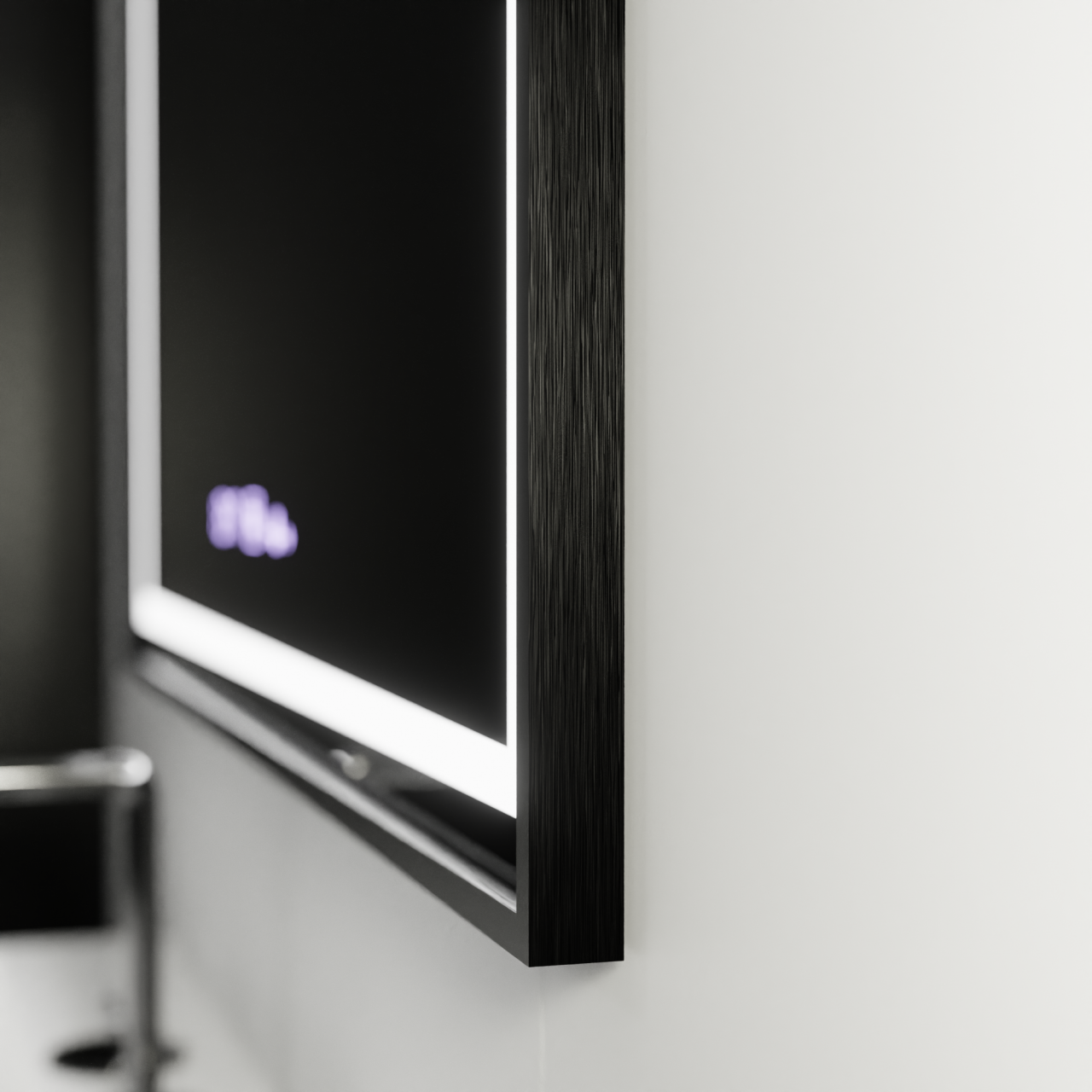 Oglinda LED Rectangulara, 80x60cm, Verite Majeste Noir Motion Glow Marcello, Sistem Dezaburire, Ceas & Termometru, Dimabila [2]
