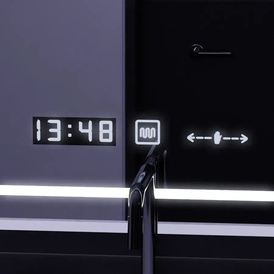 Oglinda LED Rectangulara, 90x60cm, Sole Senzor Marcello, Sistem Dezaburire, Ceas & Termometru, Dimabila [2]