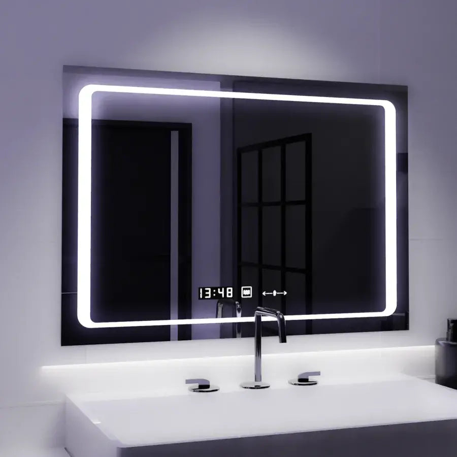 Oglinda LED Rectangulara, 90x60cm, Sole Senzor Marcello, Sistem Dezaburire, Ceas & Termometru, Dimabila [1]