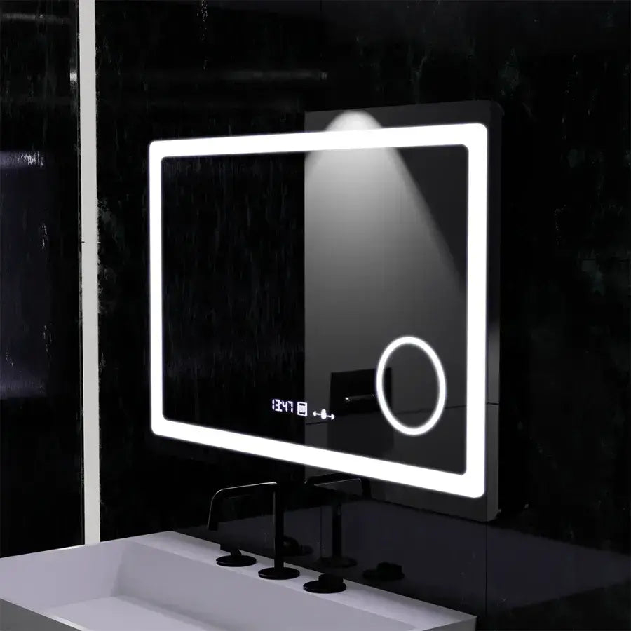 Oglinda LED Rectangulara, 90x60cm, Souverain MotionGlow Marcello, Sistem Dezaburire, Ceas & Termometru, Lupa Cosmetica, Dimabila [4]